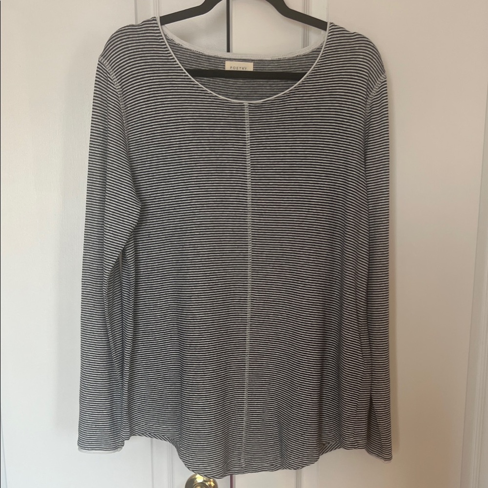POETRY BRAND NWOT Striped Hemp Organic Cotton Long Sleeve Sweater 10